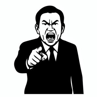 激怒する人：男性政治家Ａ 怒り,男性,男,政治家,議員,討論,白熱,議論,激論,エスカレートのイラスト素材