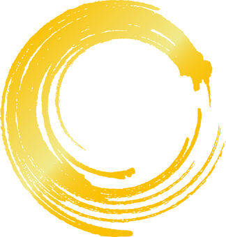 書道　円　金　毛筆イラスト 筆,和,和柄,手書き,金,ふで,背景,和風,フレーム,枠のイラスト素材