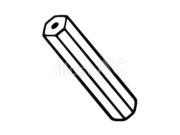 新品の六角鉛筆　線画 鉛筆,六角形,新品のイラスト素材