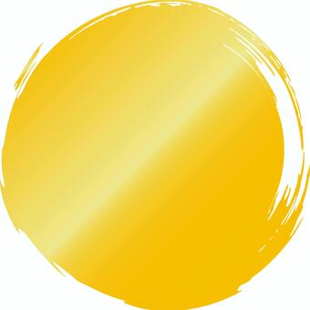 書道　円　金　毛筆イラスト 筆,太筆,大筆,毛筆,書道,習字,墨,道具,筆記用具,年賀状のイラスト素材