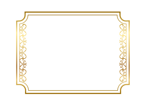 エレガンスフレーム角丸①金 エレガント,フレーム,飾り枠,角丸,クラシック,ゴールド,デコレーション,葉,ボタニカル,グラフィックのイラスト素材