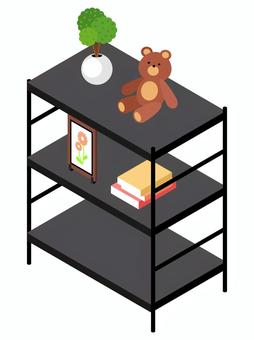 Illustration, isometric, shelf, storage, 