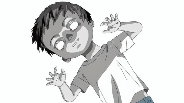 不気味なガラス越しの男の子 不気味なガラス越しの男の子 男の子,子供,少年のイラスト素材