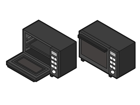 オーブンレンジ_ブラック オーブンレンジ_ブラック オーブンレンジ,電子レンジ,電化製品のイラスト素材
