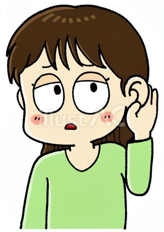 聞こえにくい 突発性難聴,難聴,メニエール病のイラスト素材