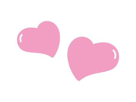 アイコン_ピンクハート2個_主線なし アイコン,ハート,心臓,心,メンタル,ケア,癒し,恋愛,愛,優しいのイラスト素材