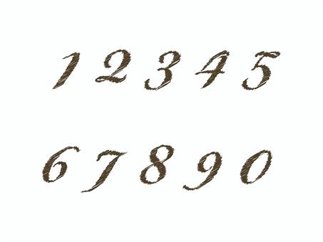 数字（手書き風）03-01 数字,ナンバー,番号,茶色,手書き風,セット,アイコンのイラスト素材