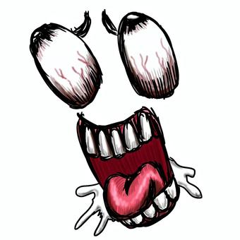 ショックダメージで悶える表情擬人化用 ダメージ,ショック,びっくり,驚く,驚愕,ギャー,衝撃,表情,感情,顔のイラスト素材