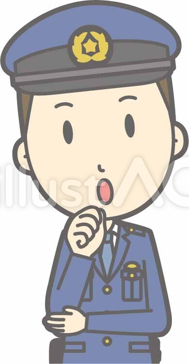 警察官男性a-ふむふむ-バスト 警察官男性a,警察官男性,シンプルのイラスト素材