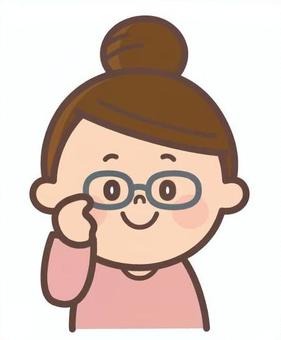 メガネをかけている女性 眼鏡,視力,眼科,女性,視力低下のイラスト素材