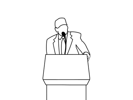 スピーチ 人,人物,男性,代表,首脳,要人,幹部,権力者,スピーチ,演説のイラスト素材