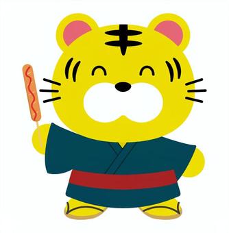 浴衣を着たトラ