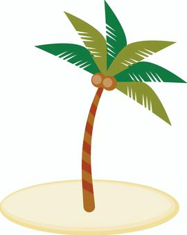 ヤシの木デフォルメ ヤシの木,南国風,植物,生える,地面,砂,夏,イメージ,デフォルメのイラスト素材