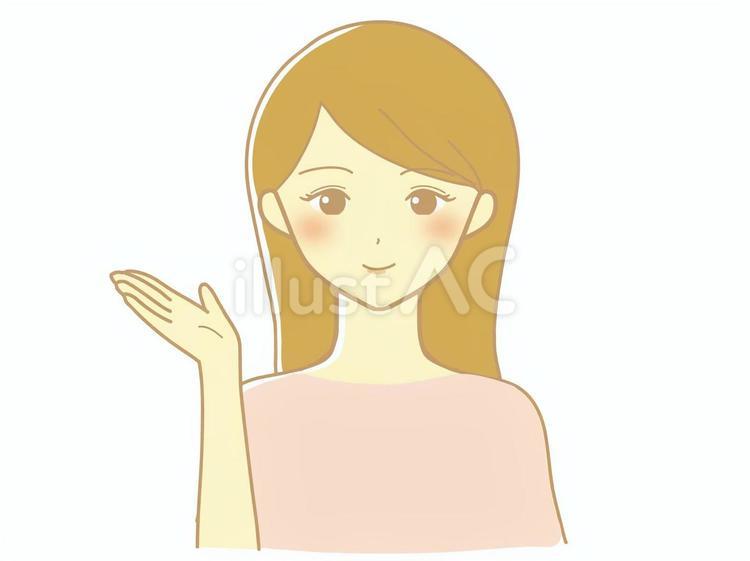案内する女性(右手) 人物,女性,案内のイラスト素材