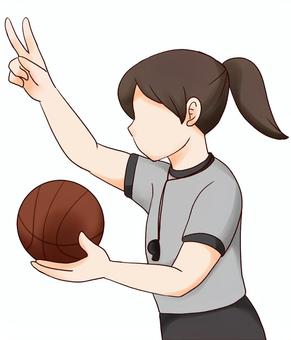 バスケ審判1_1 バスケットボール,審判,ハンドサイン,ジェスチャー,ファール,ファウル,試合,ボールのイラスト素材