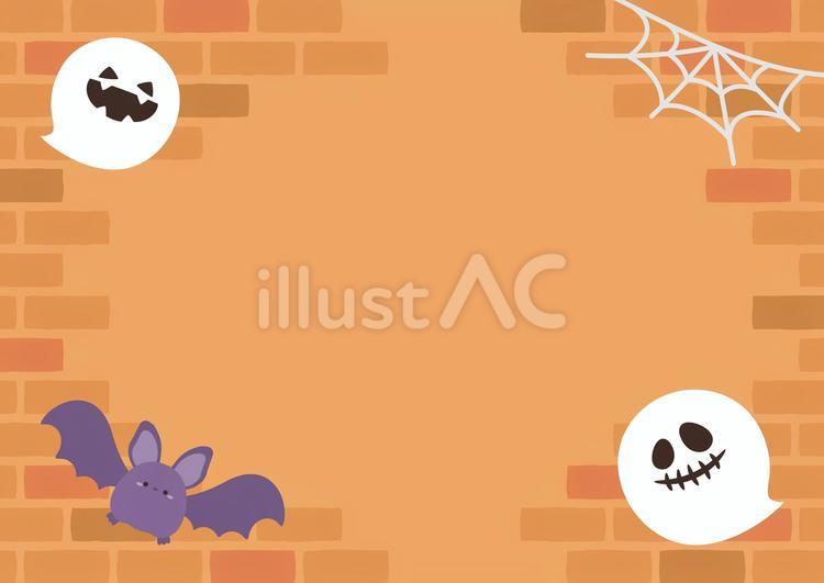 ハロウィンの背景、おばけとこうもり ハロウィン,秋,おばけのイラスト素材