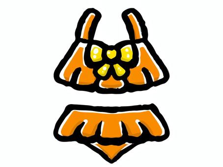 Illustration, bathing suits, frill, bikini, 