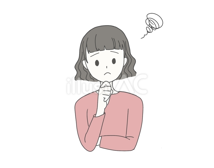 どうしようかと悩む人 悩む,女性,困るのイラスト素材