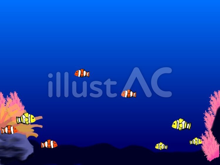 海の中 海の中 海,クマノミ,魚のイラスト素材