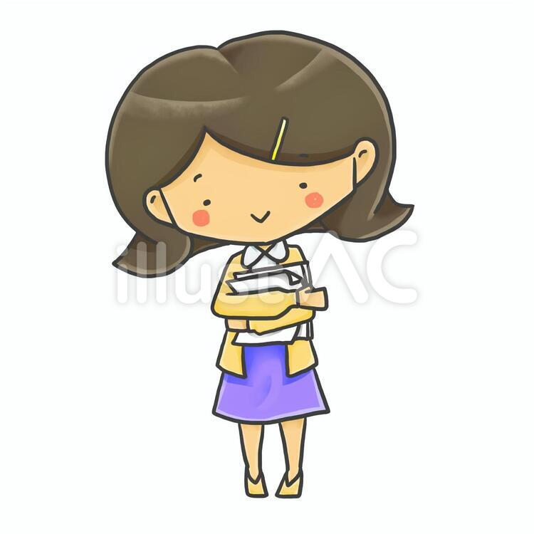 OLさん２ 事務,事務員,オフィスのイラスト素材