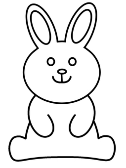 Sit Rabbit Coloring, JPG and PNG Sit Rabbit Coloring, rabbit, simple, tiny, JPG and PNG