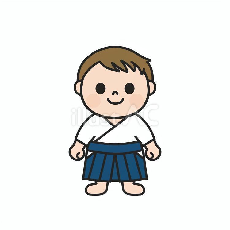 武道系の習い事がしたい袴姿の男の子3 袴,武道,道着のイラスト素材