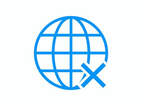 インターネット未接続アイコン インターネット未接続アイコン インターネット,地球,バツ,エラー,未接続,状況,ダメ,wi-fi,接続,アイコンのイラスト素材