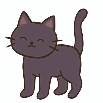 笑顔の黒猫イラスト 黒猫,猫,ネコ,笑顔,かわいい,動物,ペット,キャラクター,シンプル,アイコンのイラスト素材