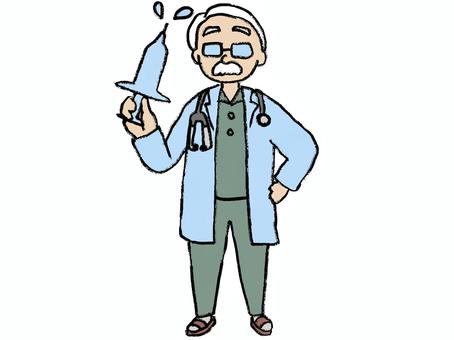 注射器を持った医者 医者,注射器,病院,医師,白衣のイラスト素材