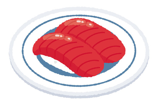皿にのった寿司 寿司,寿司ネタ,すし,スシ,鮨,米,コメ,酢飯,回転寿司,こめのイラスト素材