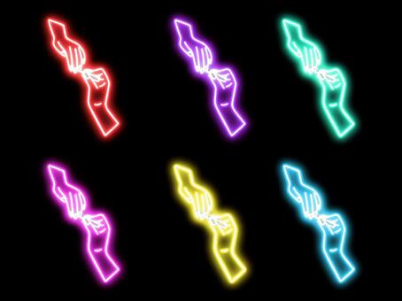 ネオンのネイルをする手元 ネイル,マニュキア,ポリッシュ,サロン,セルフ,手元,手入れ,身だしなみ,女性,手描きのイラスト素材