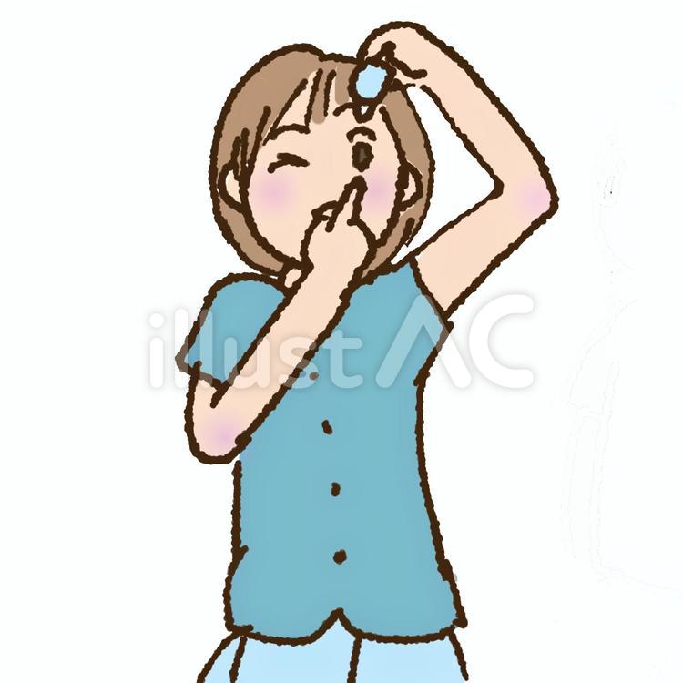 目薬をさす（正面から見た図） 目薬,差す,人物のイラスト素材