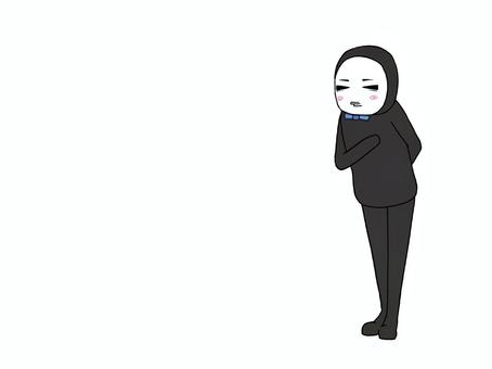 KUROTAITUKUN 人,黒タイツ,キャラクター,ポーズ,黒,全身黒のイラスト素材