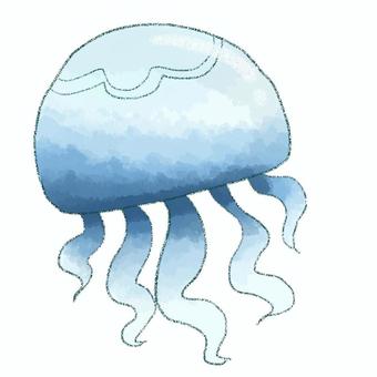 くらげ くらげ くらげ,生き物,海,水彩,鉛筆のイラスト素材