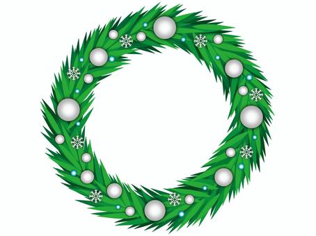 クリスマ・スリース5 クリスマ・スリース5 クリスマス,リース,飾り,オーナメント,12月,イベント,メリークリスマス,クリスマスイヴ,シンプル,雪の結晶のイラスト素材