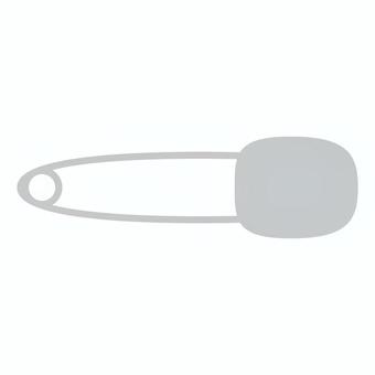 安全ピン(ライトグレー/シルエット) 安全ピン,ピン,シルエット,ピクトグラム,ライトグレー,シルバー,1色,単色,シンボル,文房具のイラスト素材
