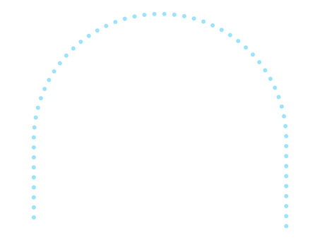 水色のドットで作られたアーチフレーム フレーム,背景,アーチ,ドット,点線,破線,半円,曲線,ゲート,ボーダーのイラスト素材