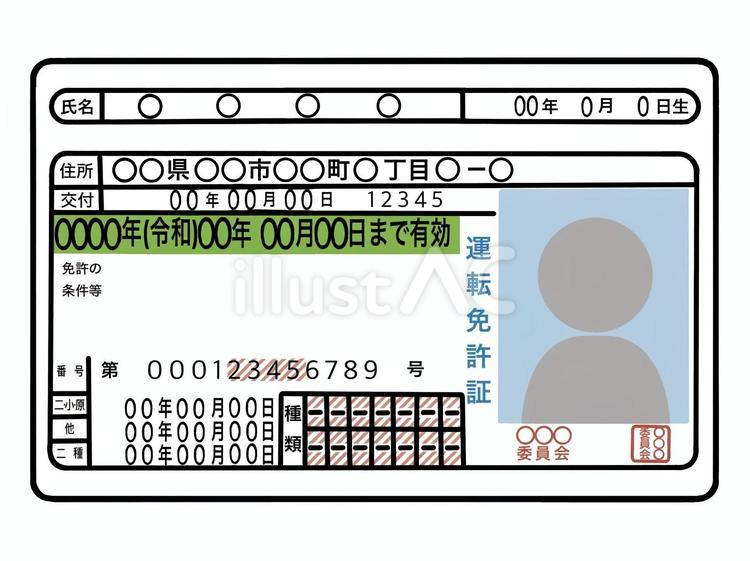運転免許証　グリーン免許証　初心者 運転免許証,グリーン免許,普通免許のイラスト素材