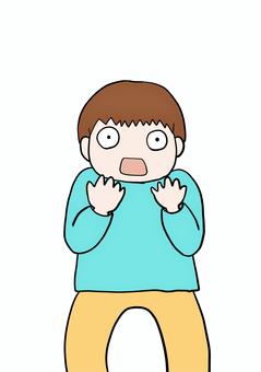 驚く人 人物,驚愕,挿絵,手描き,ゆるい,ショック,感情,反応,リアクション,喜怒哀楽のイラスト素材