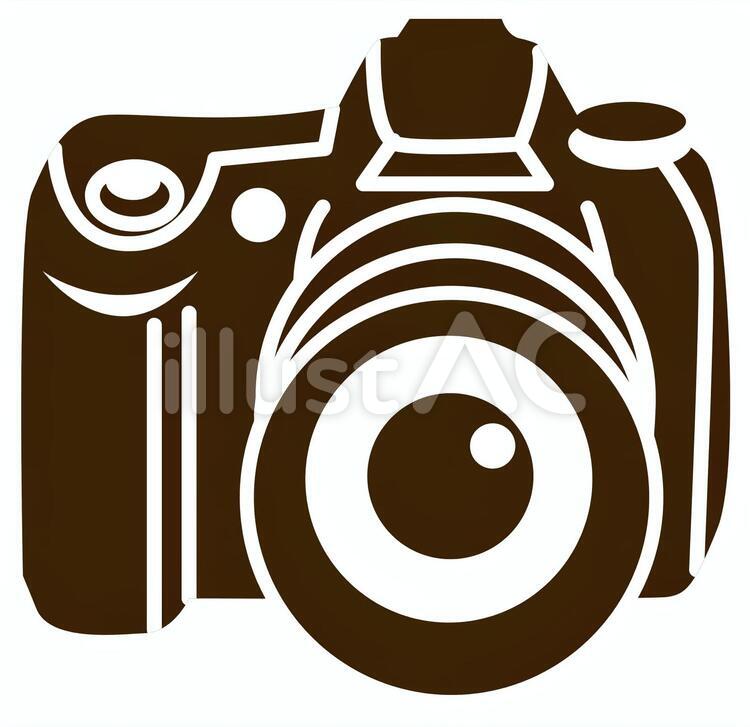 326デジタル一眼レフカメラ1（茶色） 写真,撮影,撮るのイラスト素材