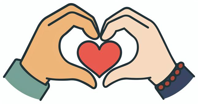 2人で作るハート 2人で作るハート ハート,手,男性,女性,恋人,恋愛,恋,好き,ズキューン,アイコンのイラスト素材