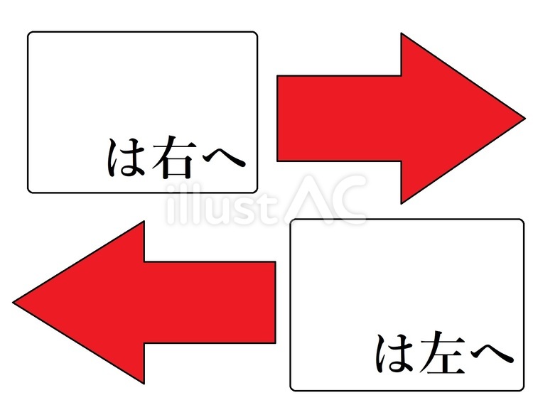 左右矢印 右,左,赤のイラスト素材