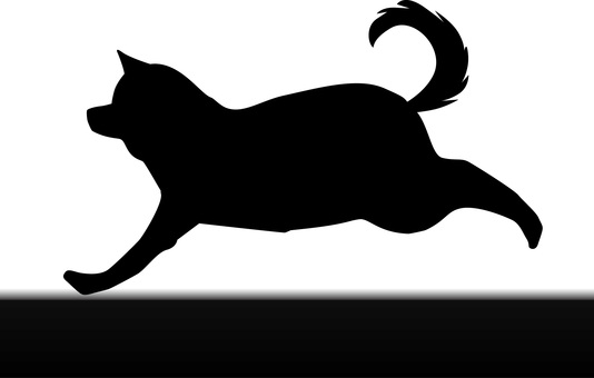犬走るシルエット 犬,走る,ジャンプ,急ぐ,追う,逃げる,動物,横向き,地面,シルエットのイラスト素材