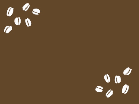 白いコーヒー豆が角に描かれたブラウン背景 コーヒー,豆,白,背景,ブラウン,茶色,シンプル,イラスト,カフェ,飲み物のイラスト素材