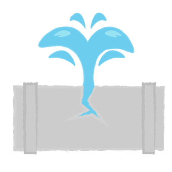 Illustration, tuyau d'eau, rupture, infrastructure, 