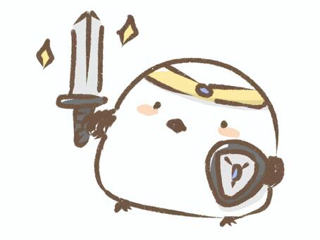 勇者シマエナガ シマエナガ,勇者,ファンタジー,剣,剣士,盾,アニメ,漫画,戦う,鳥のイラスト素材