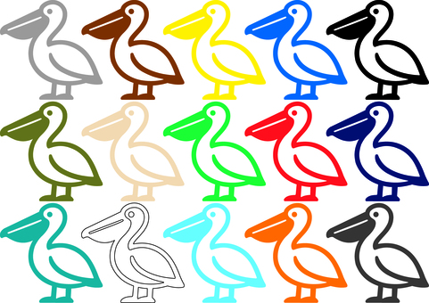 ピクトグラムのペリカンです。 ピクトグラム,ペリカン,シンプル,鳥,くちばし,翼,飛ぶ,動物のイラスト素材