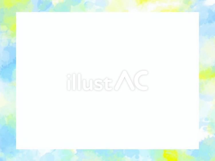 夏の爽やか水彩フレーム 背景,夏,水彩のイラスト素材