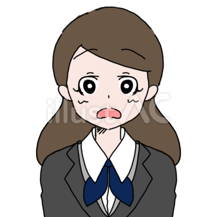 冬服事務の女性（驚き顔） 呆れ顔,呆れ,olのイラスト素材