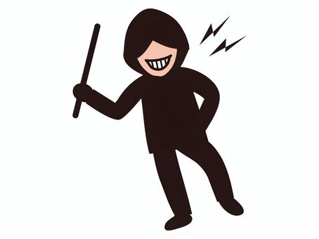 不審者シルエット2 不審者シルエット2 人物,不審者,犯人,泥棒,シルエットのイラスト素材